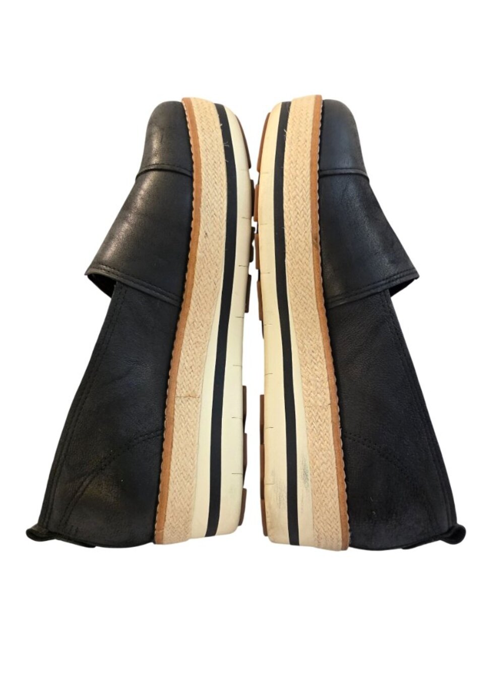 Timberland Emerson Point Black Leather Platform Espadrille Slip On Womens 10 - Picture 9 of 11